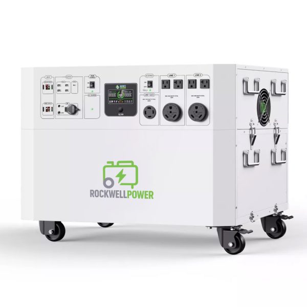 Rockwell Power 14,400/7,200-Watt Solar Powered Powerhouse Gold Generator, Electric Switch, (2) 410W Panels & Wheels Included