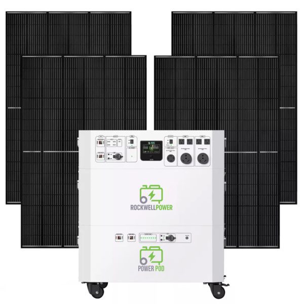 Rockwell Power 14,400/7,200-Watt Solar Powered Powerhouse Platinum Generator with Electric Switch, (4) 410W Panels & 100Ah Battery Expansion Pod