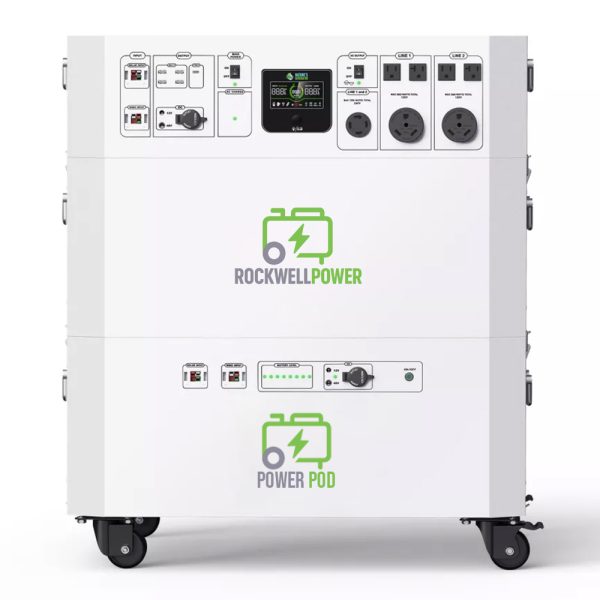 Rockwell Power 14,400/7,200-Watt Solar Powered Powerhouse Platinum Generator with Electric Switch, (4) 410W Panels & 100Ah Battery Expansion Pod