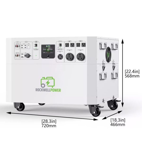 Rockwell Power 14,400/7,200-Watt Solar Powered Powerhouse Gold PE Generator with Electric Switch, (2) 410W Panels & Power Transfer Kit