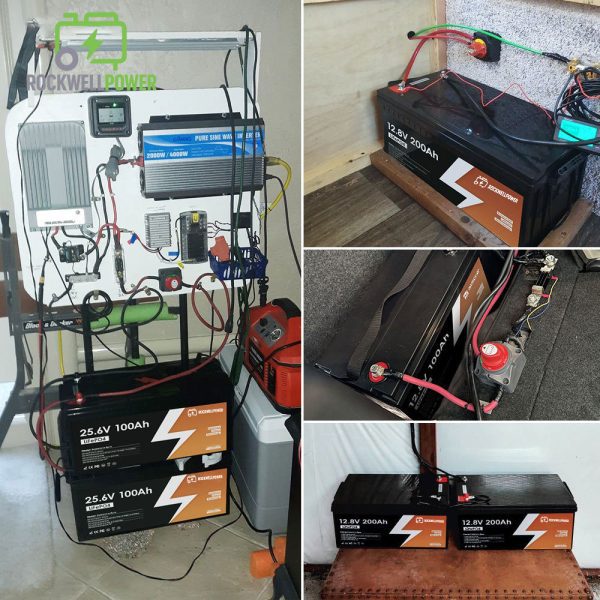 Rockwell Power Energy 12.8V 100Ah 200Ah 400Ah RV Solar Kit Lithium Ion Batteries for Outdoor Camping RV Trip